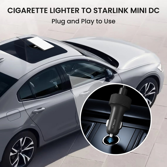 STARGEAR Mini 12V-48V Cig Outlet to DC Power Cable for Starlink Mini 3M