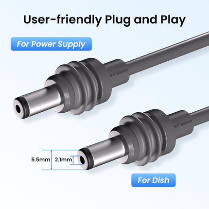 STARGEAR Mini DC Power Cable Starlink Mini Weatherproof Outdoor Gray 2m / 5m / 10m
